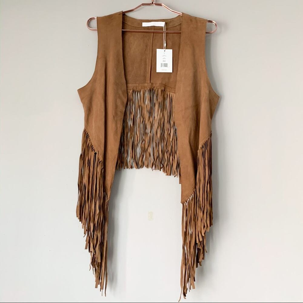 W118 by Walter Baker Lenny Fringe Leather Vest - Picture 3 of 8